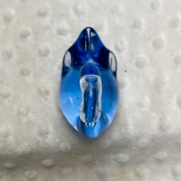 Vintage Cobalt Blue Bohemia Blown Glass Swan Paperweight/Table Decor - Picture 5 of 6